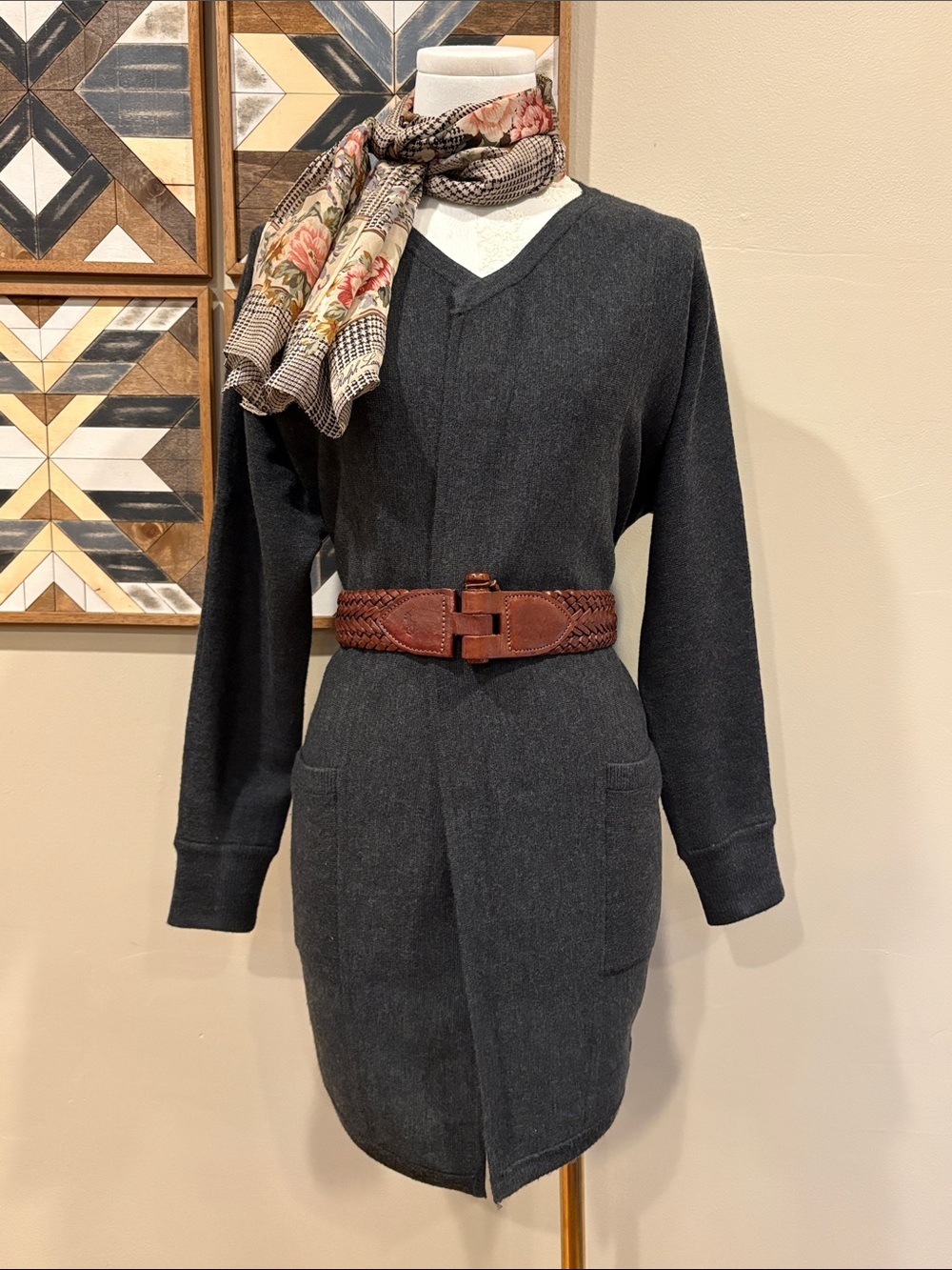 Athleta Merino Wool Blend Chill Chaser Charcoal Grey Cocoon Cardigan Sweater XXS